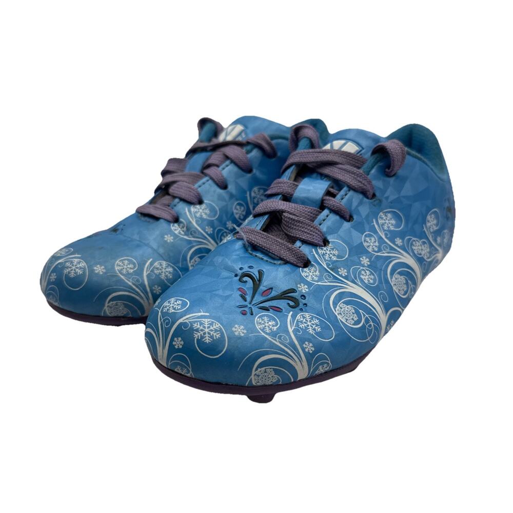 Size 10- Girls Vizari Infinity Firm Ground Soccer Cleats, Frozen Blue White